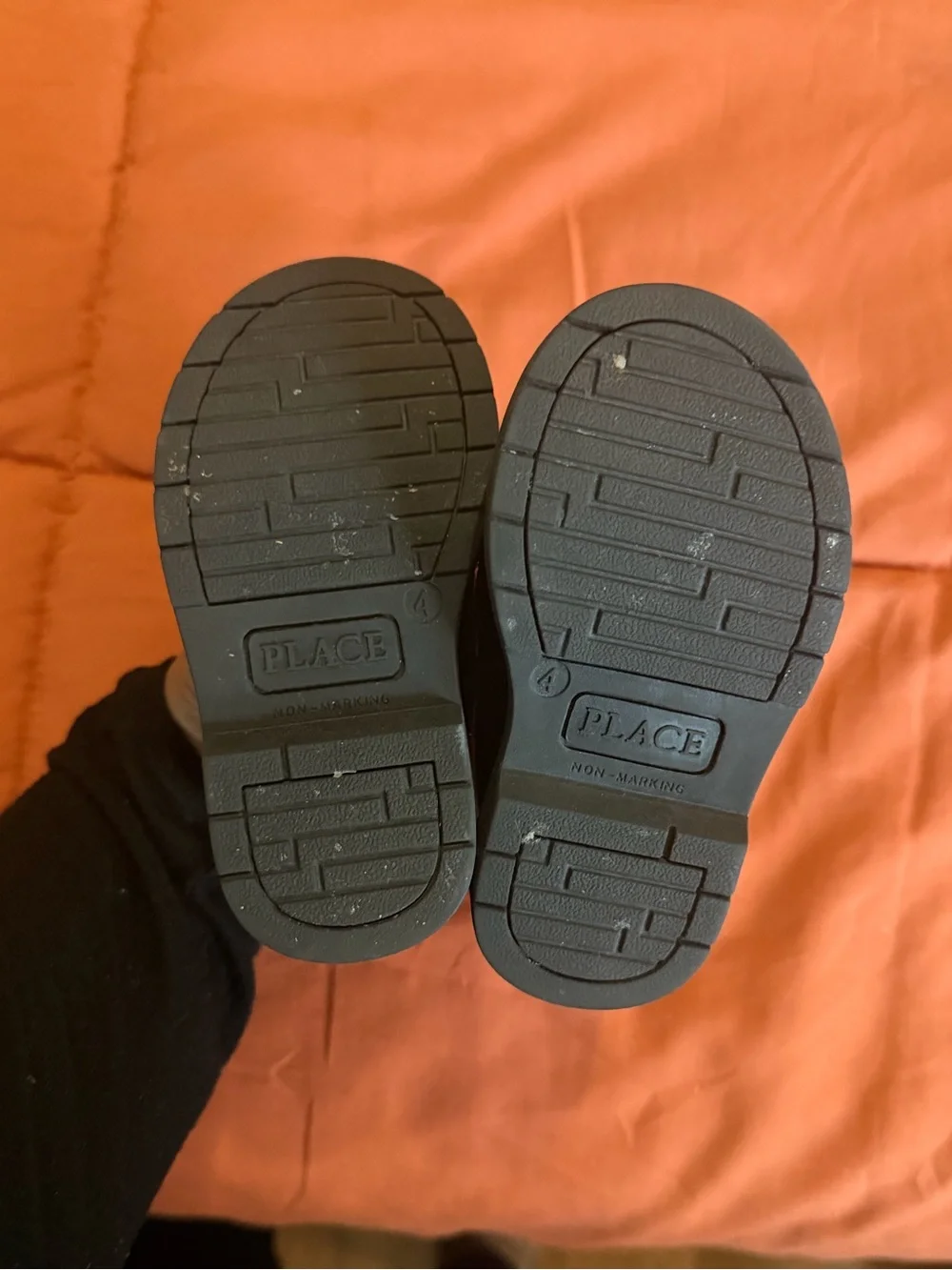 The Children's Place Black Patent Loafers with Gold Heart Accent